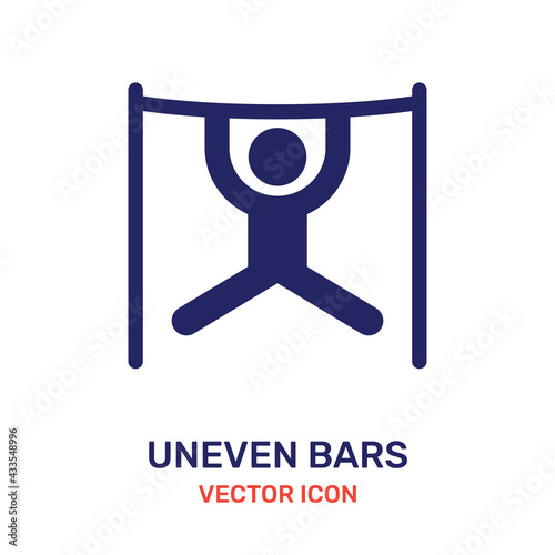  gymnastics uneven bars icon photo