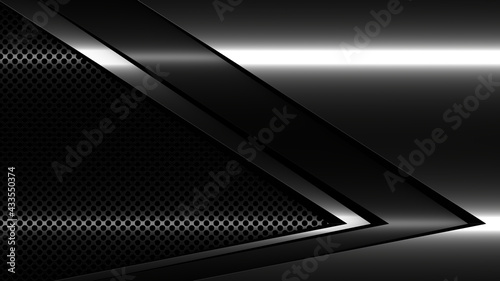 Sci Fy Neon Glowing Lamps On Dark Perforated Wall. Abstract Technology Background. 3D Rendering.