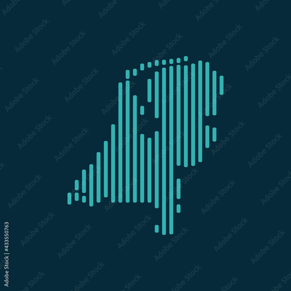 Vector abstract map of Netherlands with blue straight rounded lines isolated on a indigo background. Vector abstract map of Netherlands with blue straight rounded lines isolated on a indigo background.