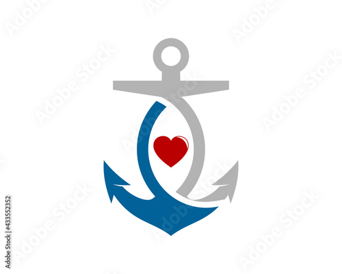 Abstract anchor with love in the middle