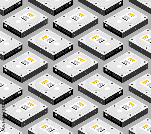 Hard drive pattern seamless. Hdd background. Vector illustration