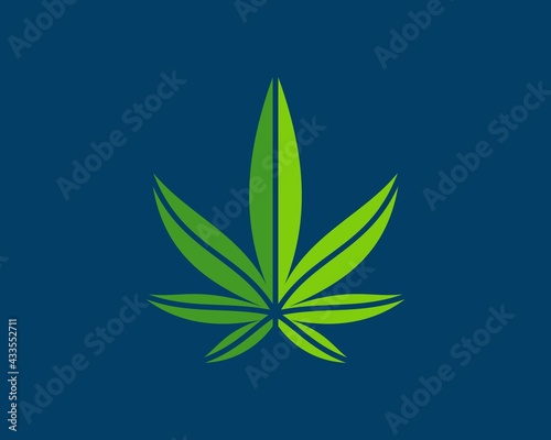 Abstract cannabis leaf with stripes style