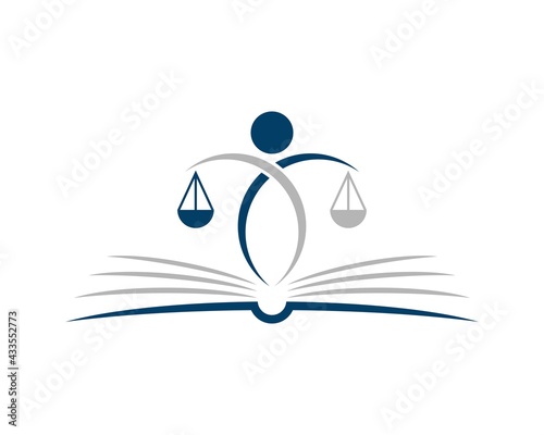 Abstract open book with law scale on the top