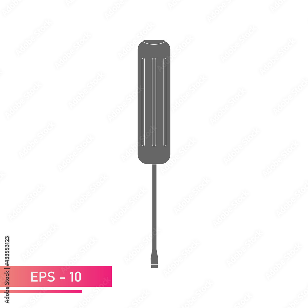 Flat screwdriver simple classic shape. Solid design. On a white background. Tools for any specialist. Flat vector illustration. Flat screwdriver simple classic shape. Solid design. On a white background. Tools for any specialist. Flat vector illustration.