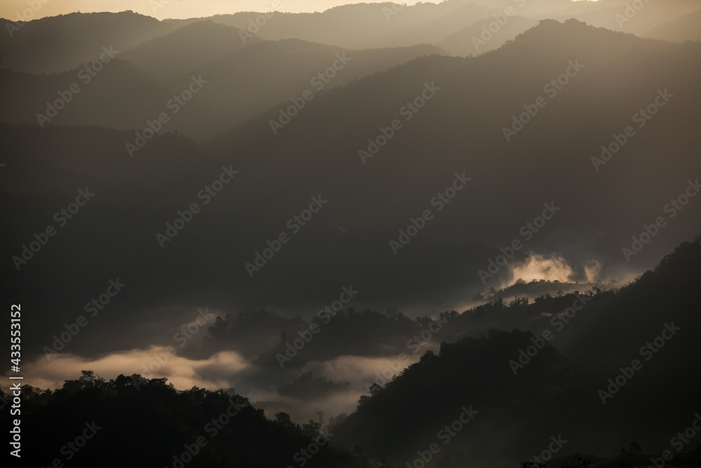 The beautiful sea of fog at Moktawan moutain viewpoint, Tak Province, Thailand The beautiful sea of fog at Moktawan moutain viewpoint, Tak Province, Thailand
