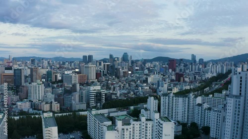 Drone footage of Seoul