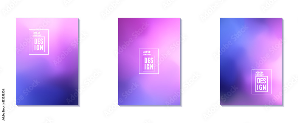 Abstract blurred gradient background. Blue colorful smooth banner template. Mesh backdrop with bright colors. Vector	
