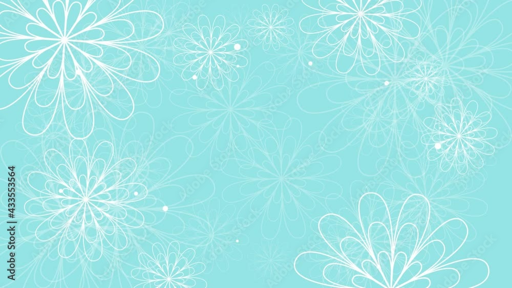 Animated greeting card of chamomile flowers in a linear style Animated greeting card of chamomile flowers in a linear style