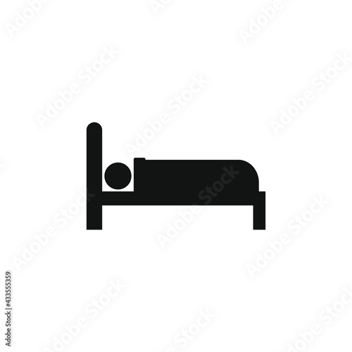 hotel bed icon on white background