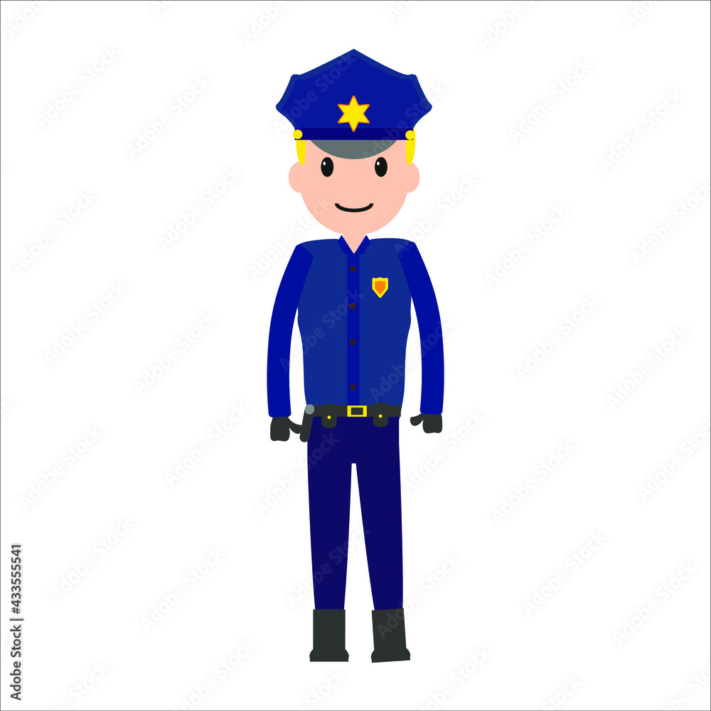 police drawing on white background