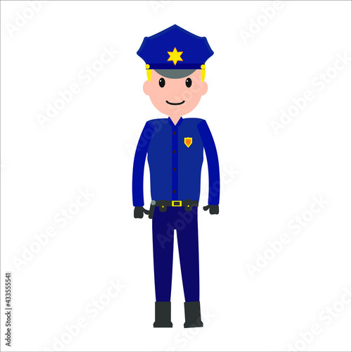 police drawing on white background