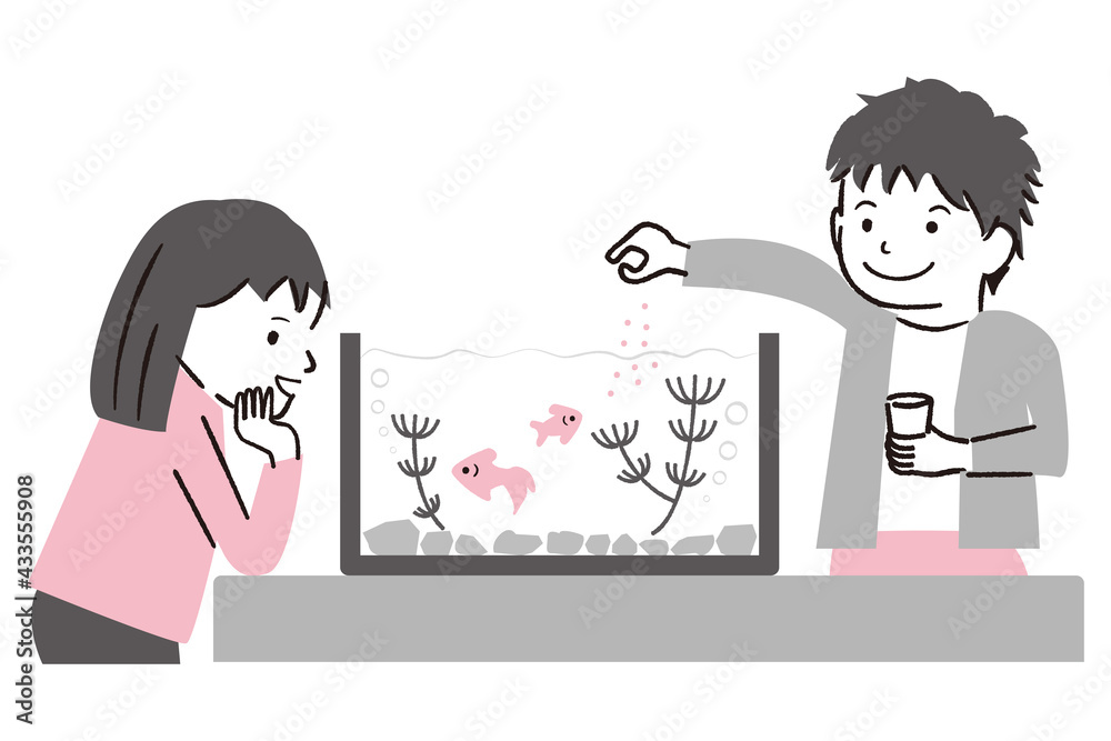 手書き線画イラスト 生き物係 金魚のお世話 男の子女の子 Stock Vector Adobe Stock 手書き線画イラスト 生き物係 金魚のお世話 男の子女の子 Stock Vector Adobe Stock