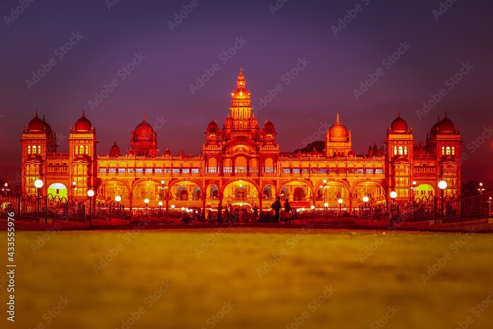 Palace of India at night