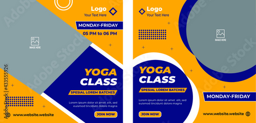 Text Editable World Yoga Day Social Media Post Template, Fitness or gym web post Template Design	
