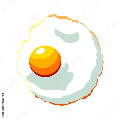 scrambled eggs, fried egg with a round yolk. vector isolated on a white background.