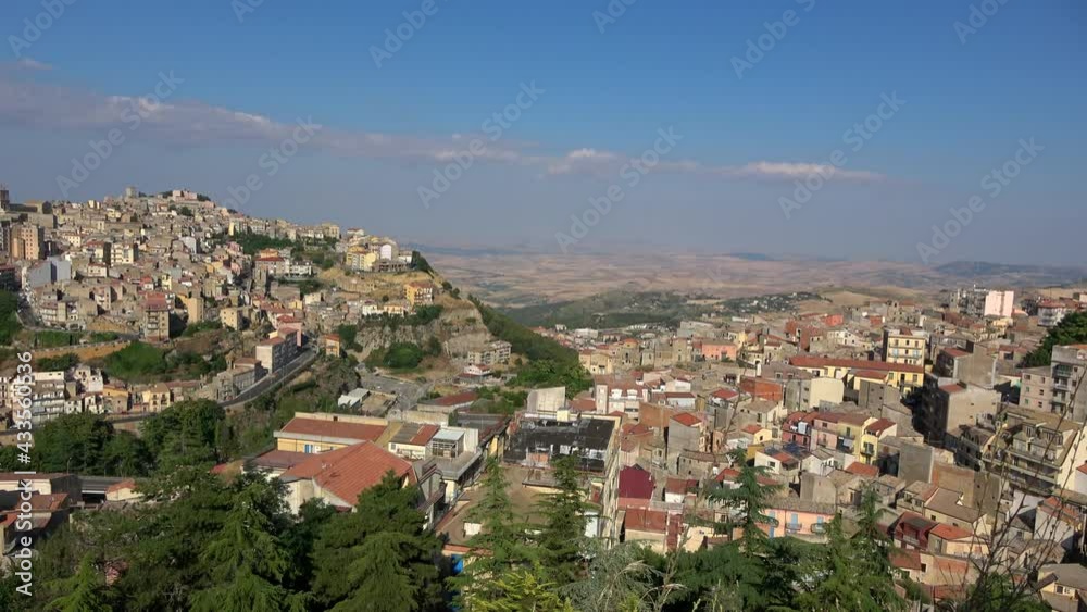 Panoramic aerial view of Enna old town, Sicily, Italy. Enna city located at the center of Sicily and is the highest Italian provincial capital. Footage 4k Panoramic aerial view of Enna old town, Sicily, Italy. Enna city located at the center of Sicily and is the highest Italian provincial capital. Footage 4k