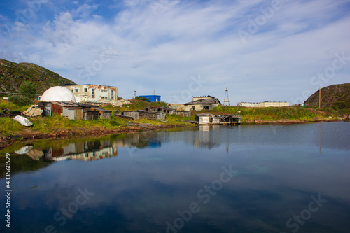 The Russian village of Teriberka on the Kola Peninsula of the Barents Sea in the Murmansk region, Russia.