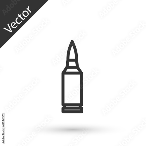 Grey line Bullet icon isolated on white background. Vector © vector_v