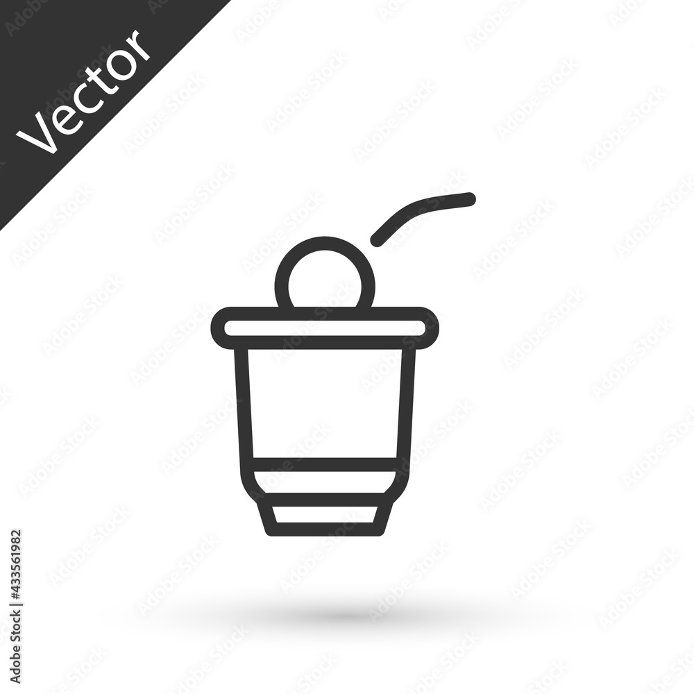 Grey line Beer pong game icon isolated on white background. Alcohol party game. Vector Grey line Beer pong game icon isolated on white background. Alcohol party game. Vector