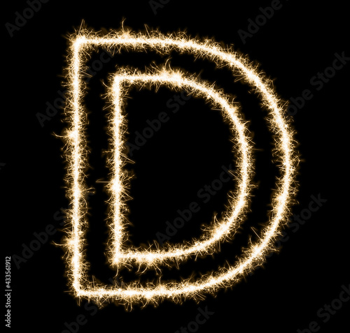 Letter D - Made out of sparkles