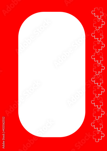 Vertical illustration format A4 - the design of the screen of the phone or tablet for inscriptions and photos