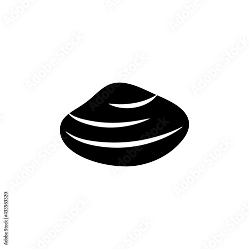 Sea river shell. Creature  animal. Black silhouette. Cut template.