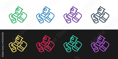 Set line Scissors cutting a credit card icon isolated on black and white background. Online payment. Cash withdrawal. Financial operations. Shopping sign. Vector