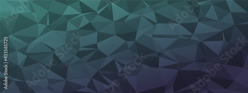 low poly dark blue green abstract background. dark natural colors chaotic triangles of variable size and rotation. Minimalist layout for business card landing page wallpaper website brochure. 