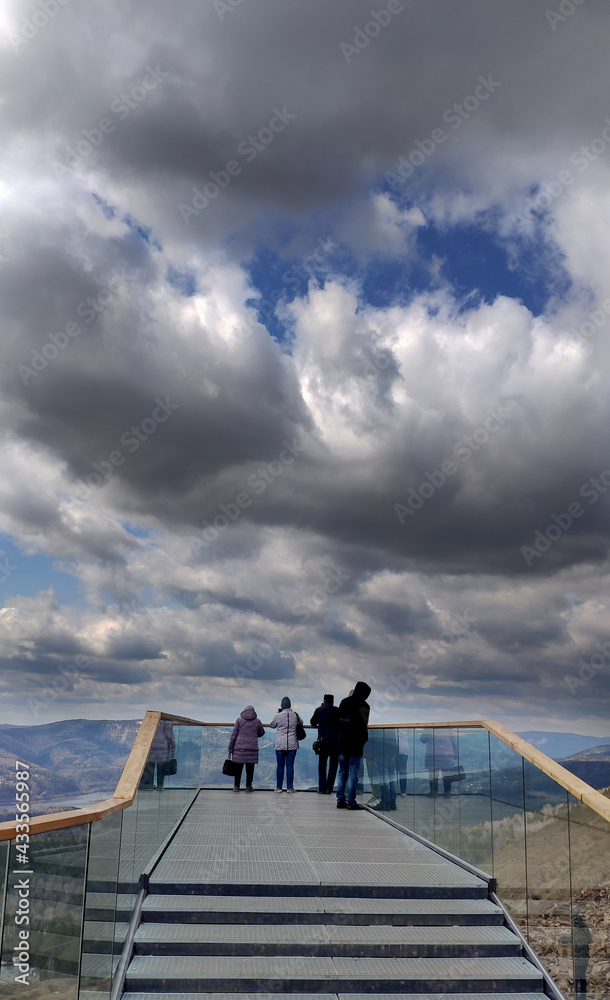 05.02.2021 observation deck Krasnoyarsk city, Russia. The clouds