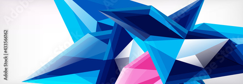 Vector 3d triangles and pyramids abstract background for business or technology presentations, internet posters or web brochure covers