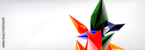 Vector 3d triangles and pyramids abstract background for business or technology presentations, internet posters or web brochure covers