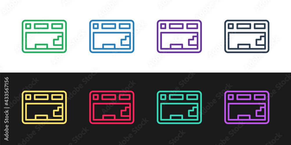 Set line Computer keyboard icon isolated on black and white background. PC component sign. Vector Set line Computer keyboard icon isolated on black and white background. PC component sign. Vector