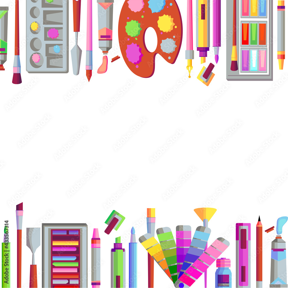 Items for creativity are located at the edges of the sheet to place the text Items for creativity are located at the edges of the sheet to place the text