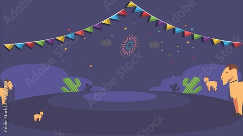 animals are playing together in the evening during Christmas