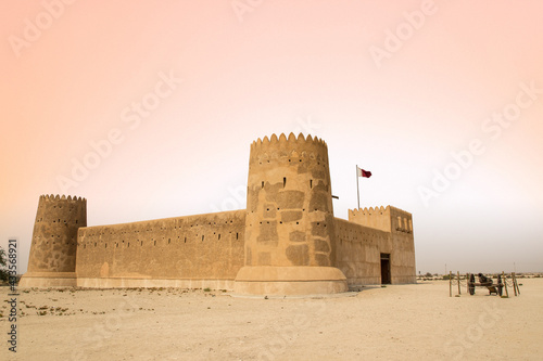  Al Zubarah Fort, a historic military fortress in Qatar, Middle East
