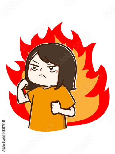 決意してやる気に満ち溢れる女性
