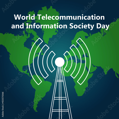 World Telecommunication and Information Society Day illustration, World telecommunication day poster.