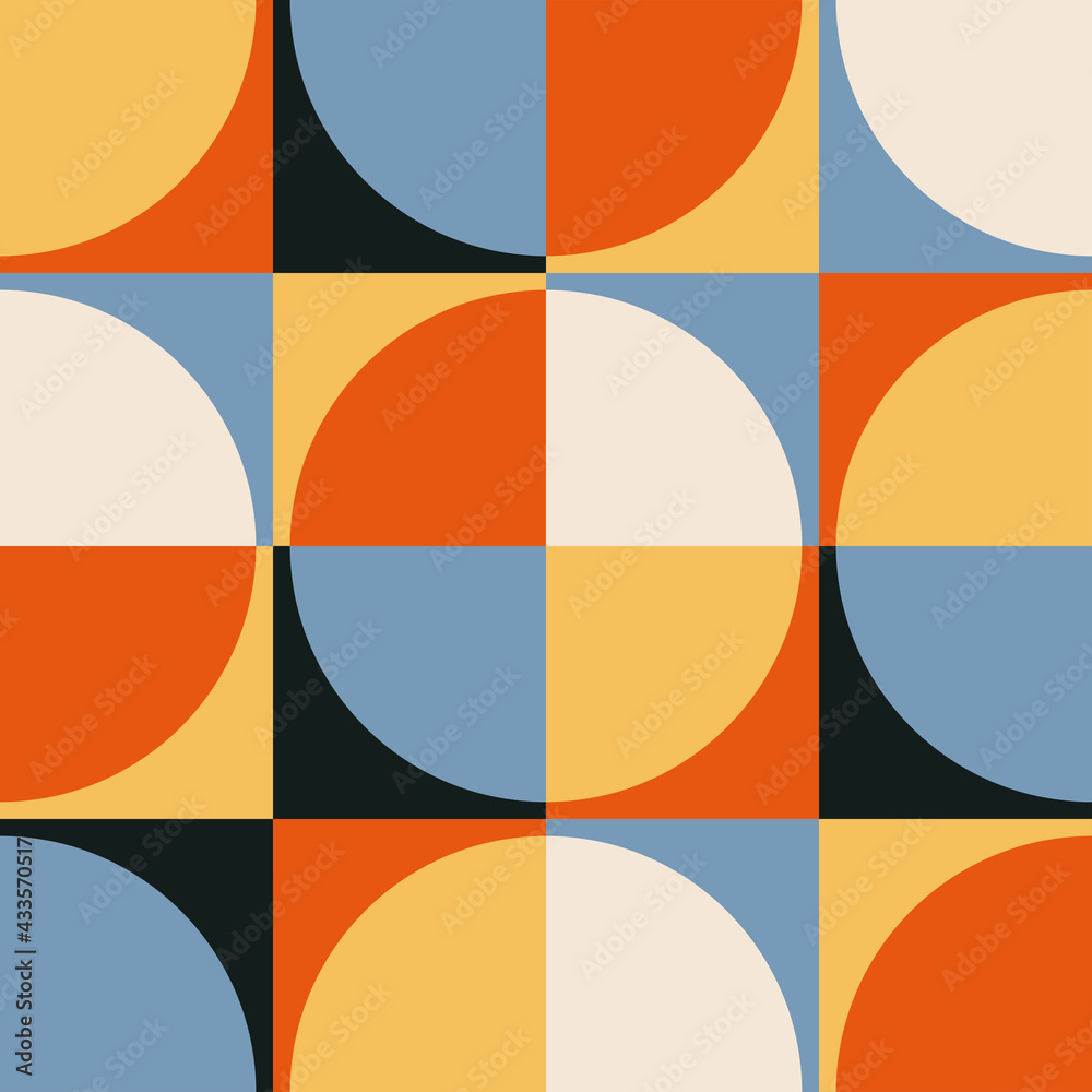 Obraz premium Trendy minimalist seamless pattern with abstract creative geometric composition