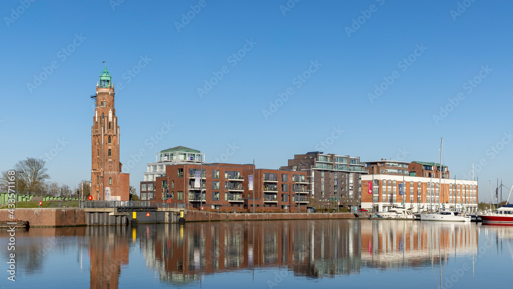 Waterfront view from downtown Bremerhaven in Northern Germany