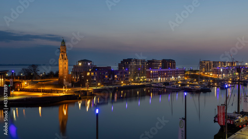 Waterfront view from downtown Bremerhaven in Northern Germany