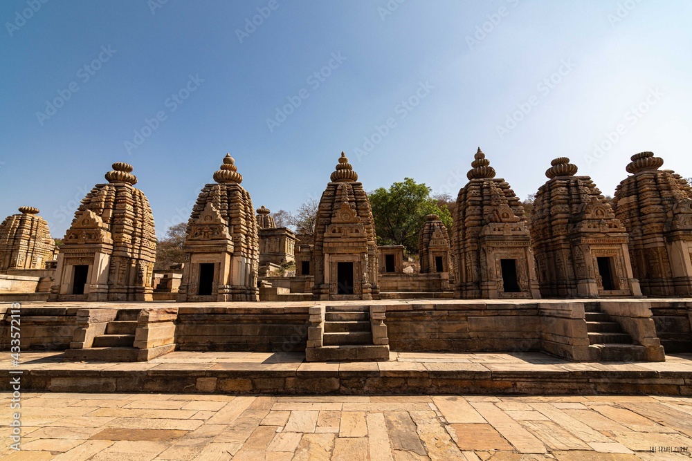 Naklejka premium Bateshwar temples is 200 sandstone Hindu temples and their ruins in north Madhya Pradesh India. Dedicated to Lord Shiva, Vishnu and Shakti.