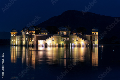 Jal mahal a very famous destination of Jaipur. This image was captured during the blue hour on a tripod with slow shutter to get the soft reflection on water © mithun