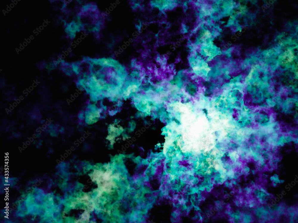 3D rendering. Abstract explosive nebula