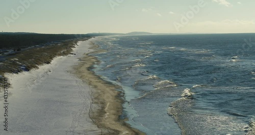 Drone aerial view of Baltic Sea.  Curonian Spit, Lithuania photo