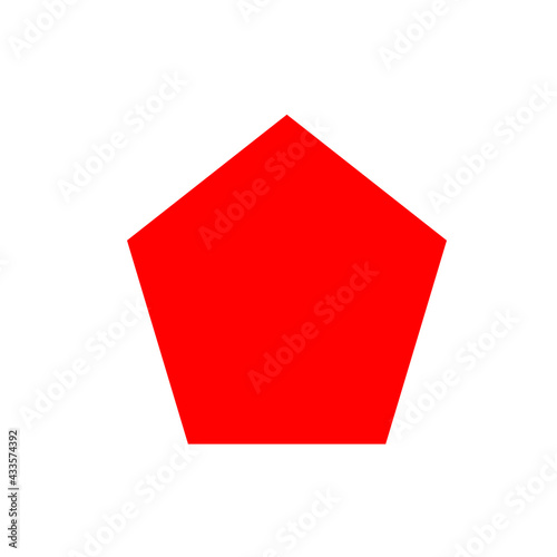 red polygon basic simple shapes isolated on white background