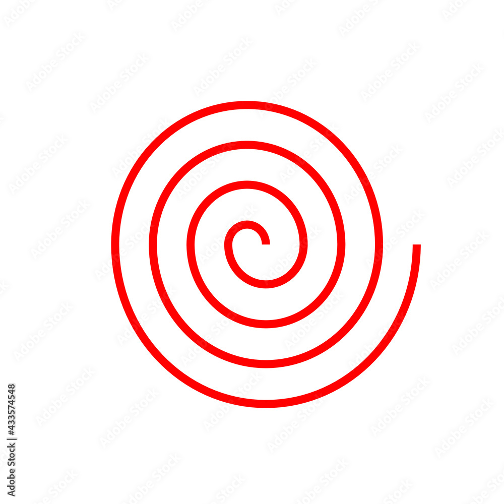 red spiral basic simple shapes isolated on white background red spiral basic simple shapes isolated on white background