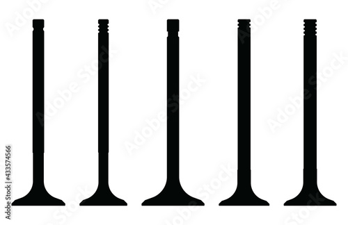 Engine valve icons. Spare parts. Silhouette vector photo