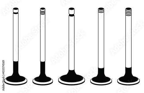 Engine valve icons. Spare parts. Vector illustration