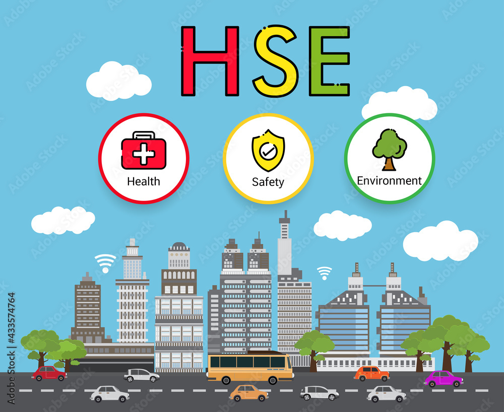 Fototapeta premium HSE concept ,Health Safety Environment acronym, vector icon design