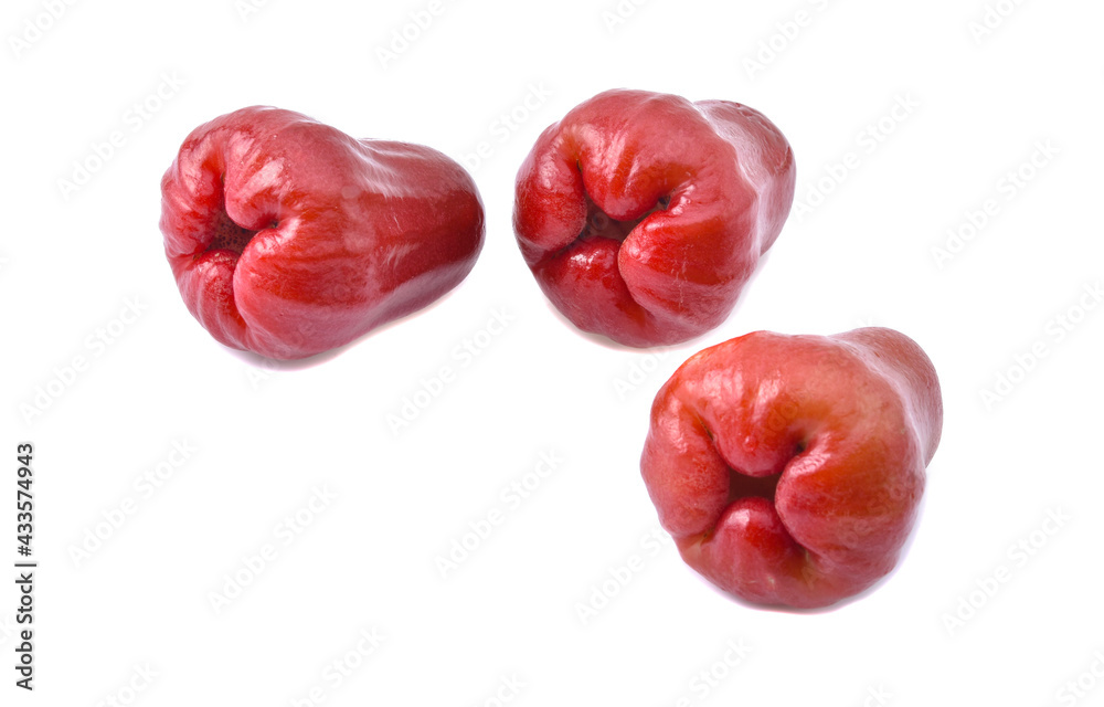Whole rose apple or chomphu isolated on white background. Whole rose apple or chomphu isolated on white background.
